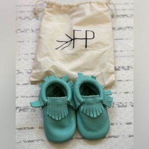 Freshly Picked Aqua Kids Moccasins